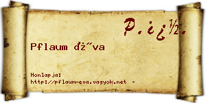 Pflaum Éva névjegykártya